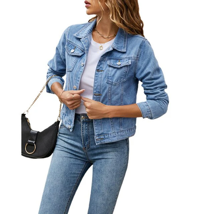 Goldie - Women’s Denim Jacket With Button Closure