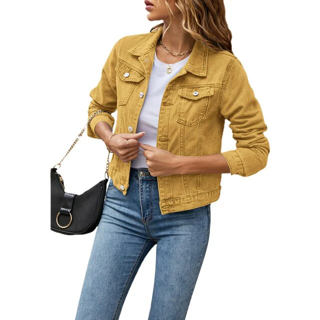 Goldie - Women’s Denim Jacket With Button Closure