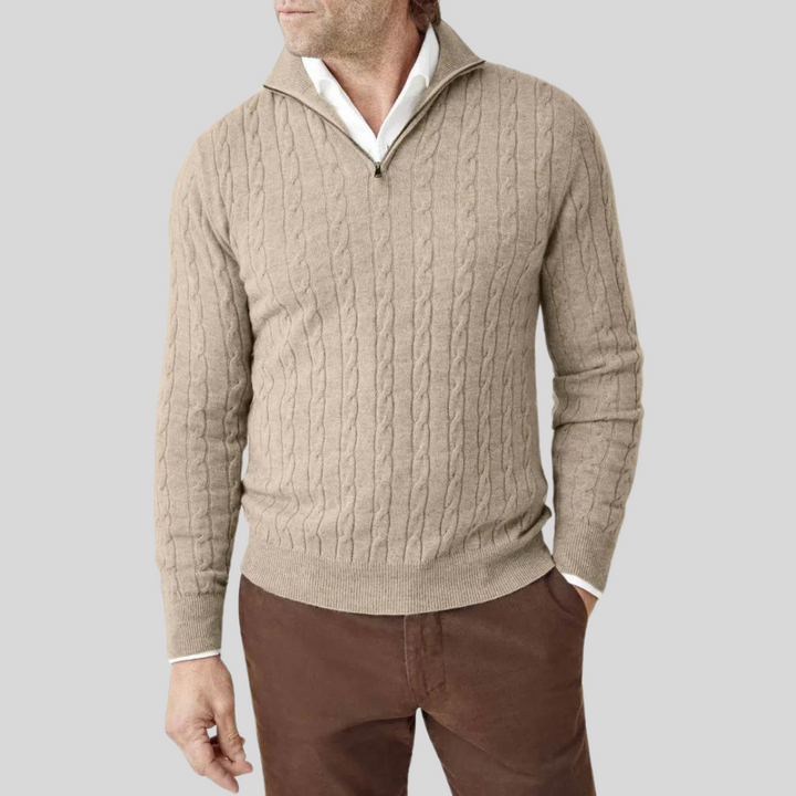 Premium Men's Cashmere Zip-Up Sweatshirt