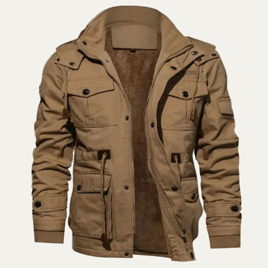 Men’s Winter Military Cargo Jacket with Multi Pockets