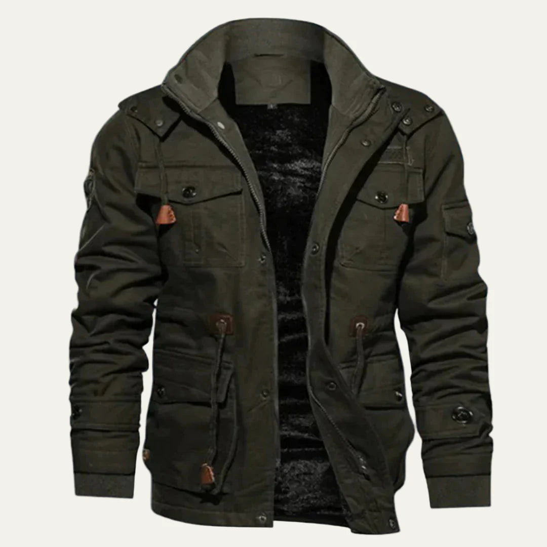 Men’s Winter Military Cargo Jacket with Multi Pockets