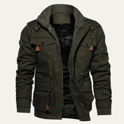 Men’s Winter Military Cargo Jacket with Multi Pockets