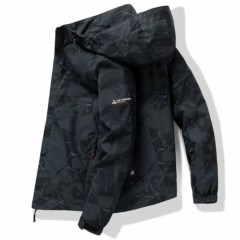 Sporty Daniel Ski Jacket, Waterproof, Zip-Up, Letter Print