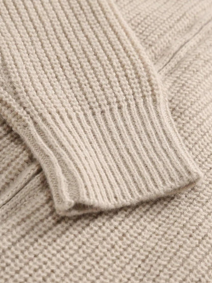 Zip Cardigan - Soft Blend Ribbed Panel And Two Way Zipper