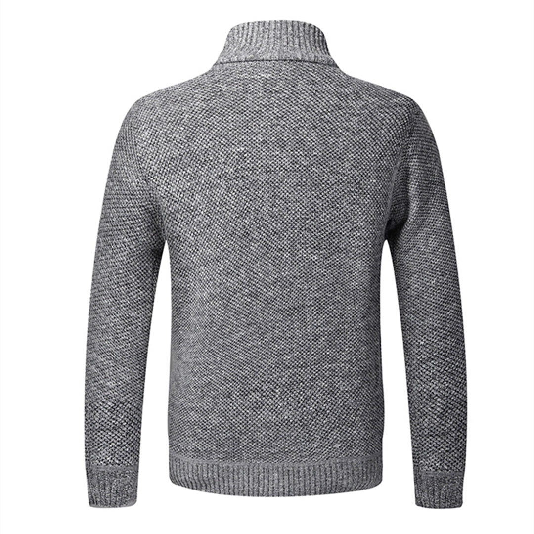 Men’s Textured Full Zip High Neck Knit Jacket