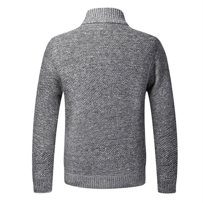 Men’s Textured Full Zip High Neck Knit Jacket