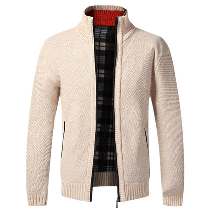 Men’s Textured Full Zip High Neck Knit Jacket