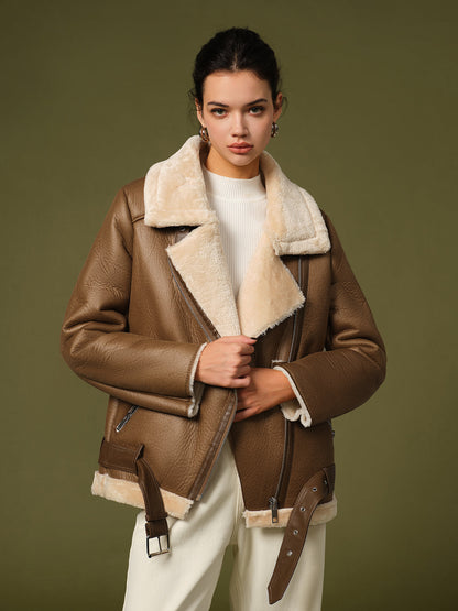Maren | Zipper Belted Soft Fleece Jacket
