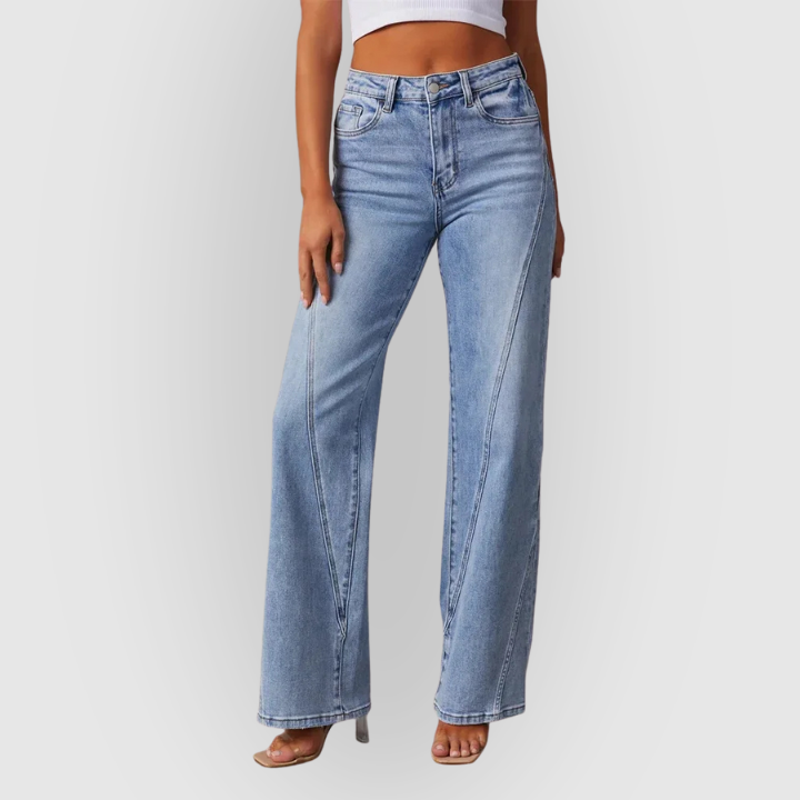 Comfortable High Waist Loose Fit Blue Jeans - BritishElegance
