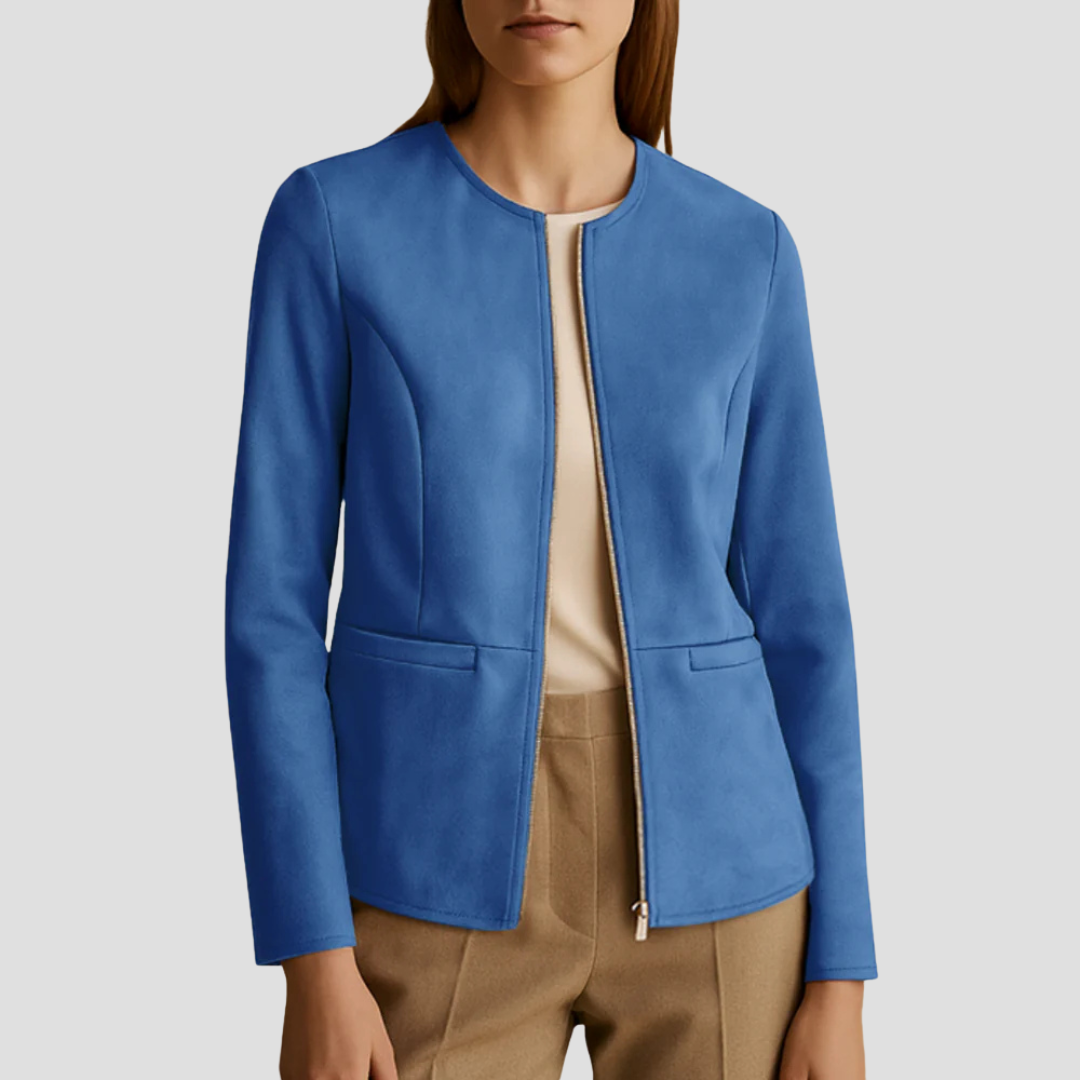 Women’s Minimalist Suede Zip-Up Jacket