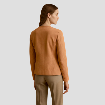 Women’s Minimalist Suede Zip-Up Jacket