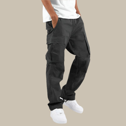Men's Cargo Pants - Flexible Stretch Regular Fit Trousers