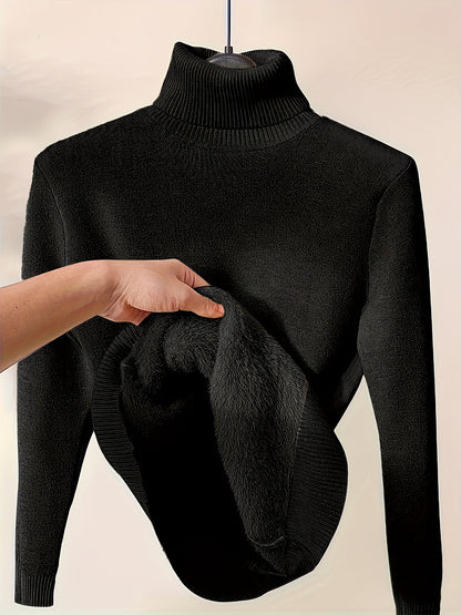 Warm Cozy Fleece Lined Women's Slim Fit Top - BritishElegance
