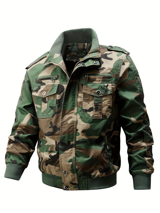 Waterproof Camo Mens Jacket With Multiple Pockets - BritishElegance