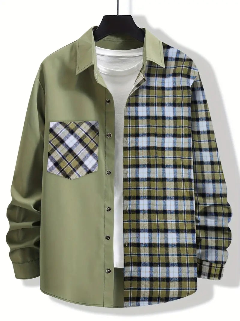 Men's long-sleeve checked button-down shirt by Joseph