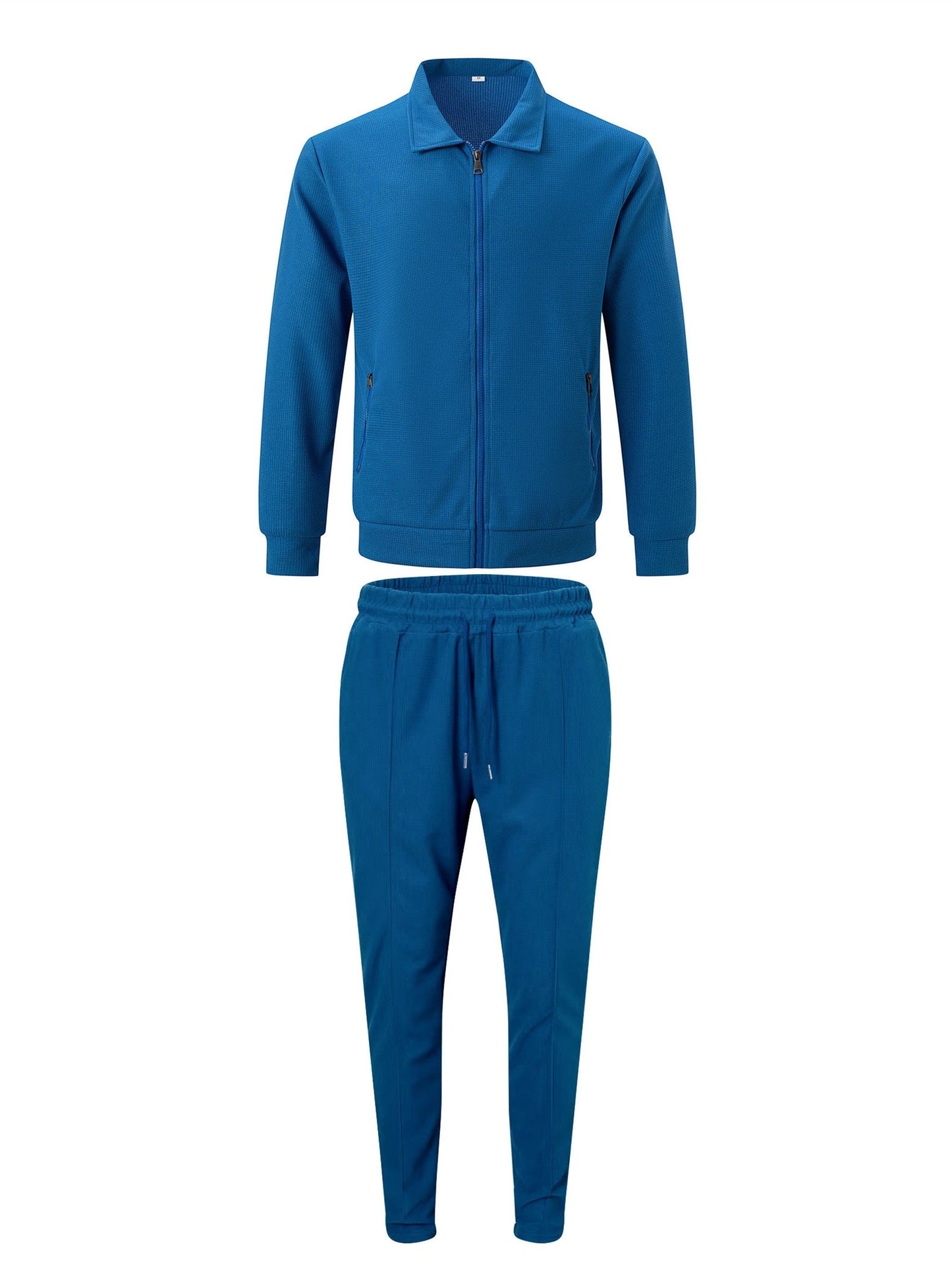 Comfortable Mens Full Zip Tracksuit Set with Collar