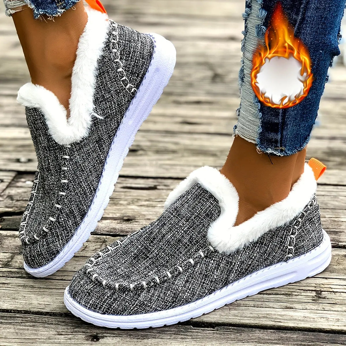 Velisse | Women’s Warm Slip-On Loafers – Plush, Lightweight & Cozy Winter Shoes