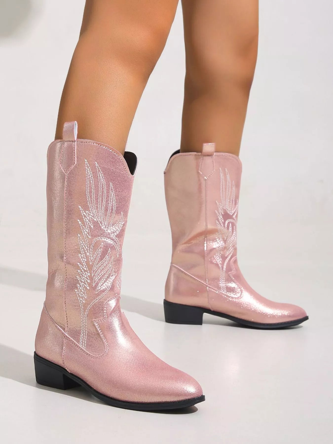 Decorative High Heel Ankle Boots
