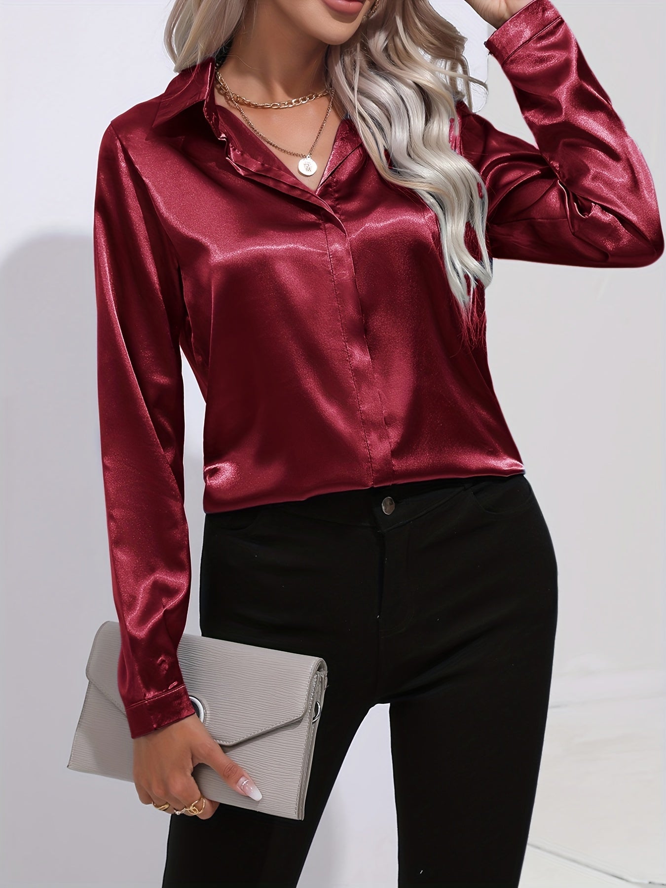 Ladies Classic Smooth Silk Blouse