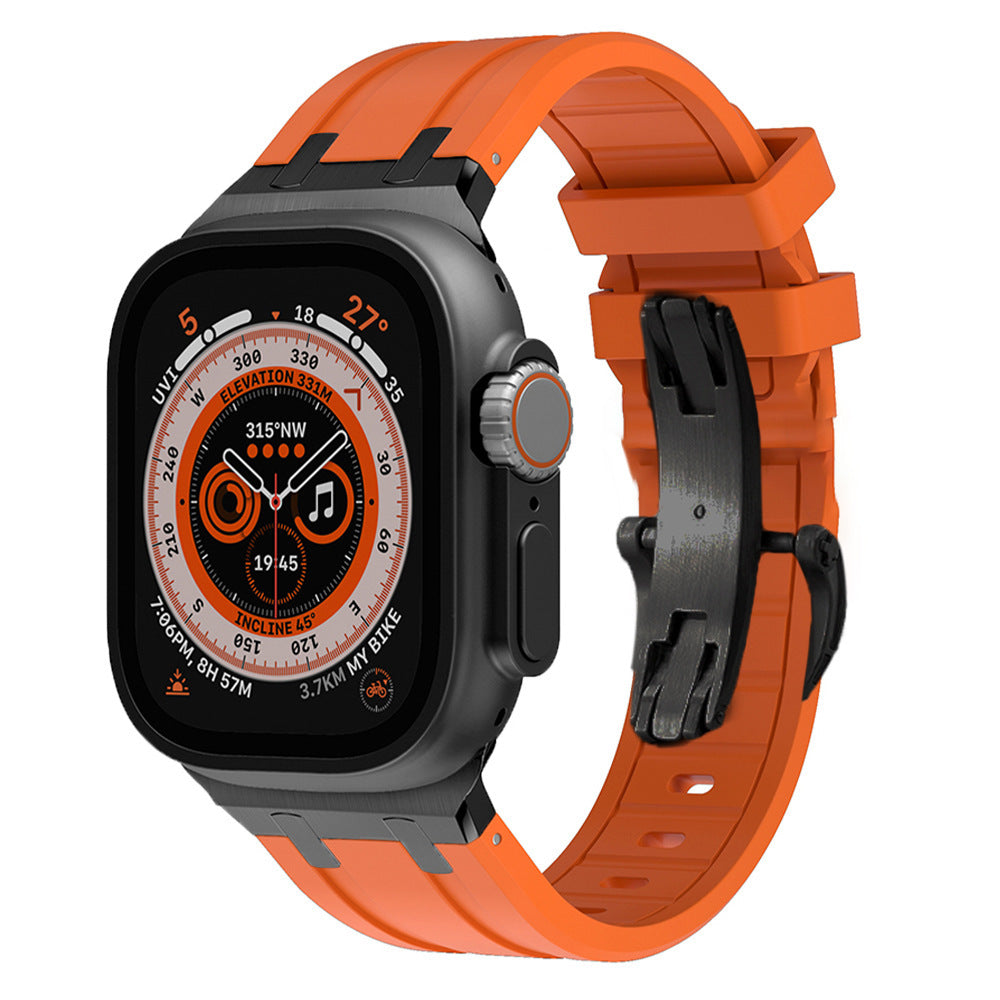 Durable Silicone Strap for Apple Watch with Metal Clamp