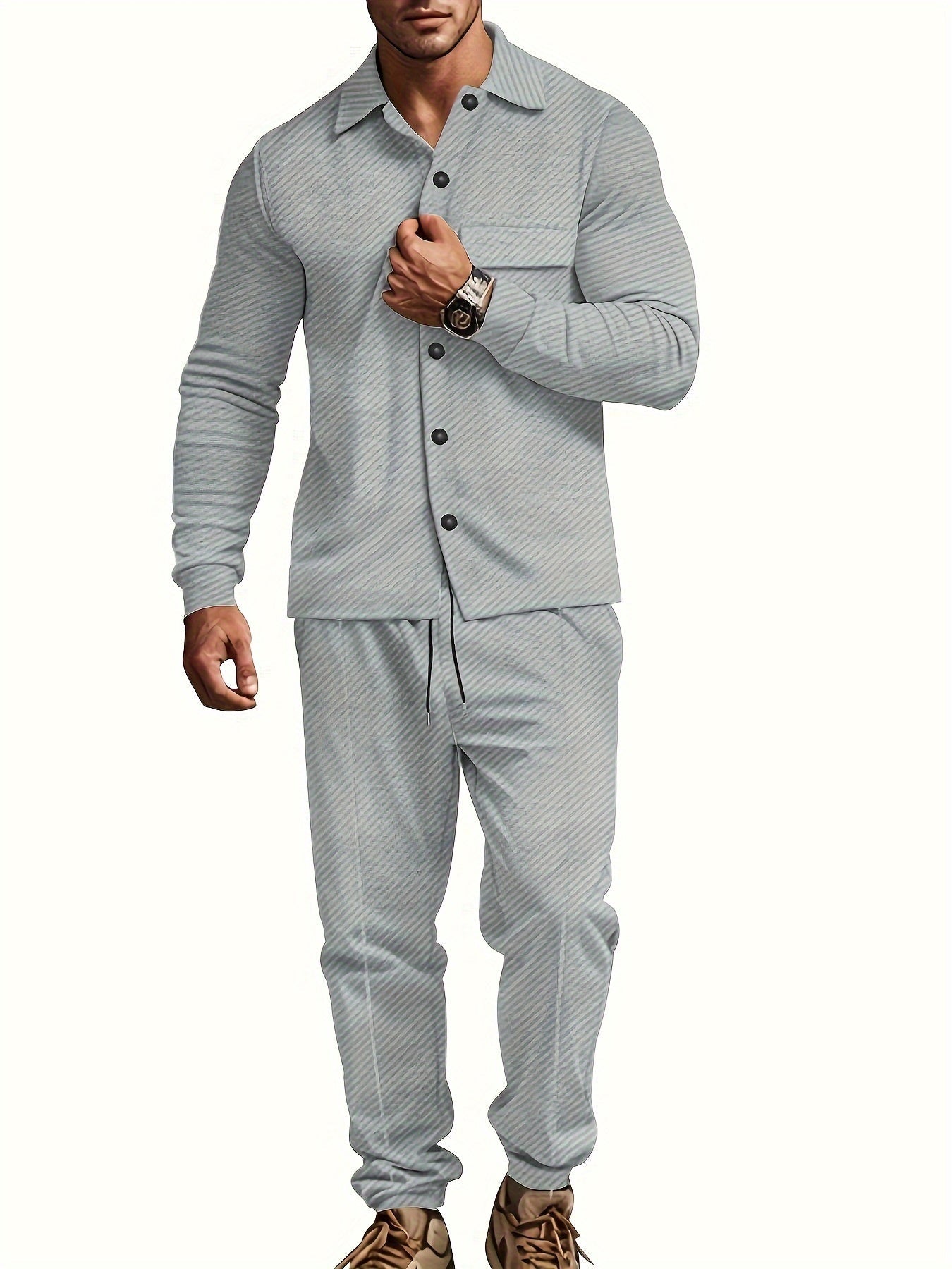 Comfortable Men's Tracksuit Set With Jacket And Pants