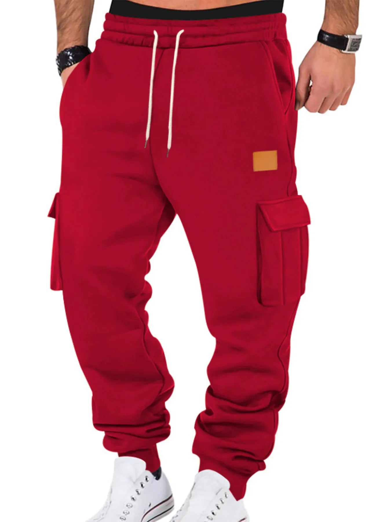 Men's Relaxed Fit Elastic Waist Cargo Joggers Plus Size