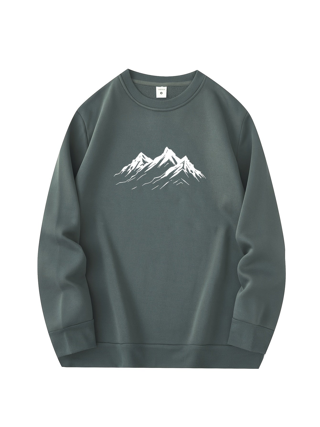Cozy Winter Mens Sweatshirt with Mountain Design