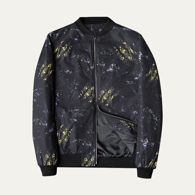 Men’s Artistic Graphic Zip Up Bomber Jacket