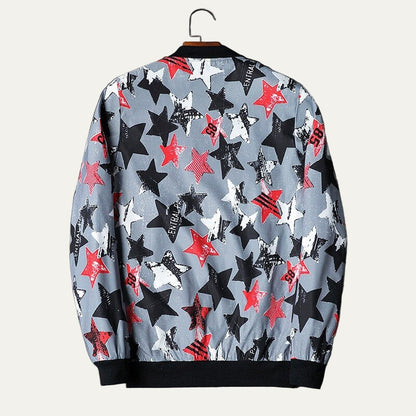 Men’s Artistic Graphic Zip Up Bomber Jacket