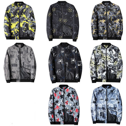 Abstract Printed Men's Bomber Jacket - Enzo