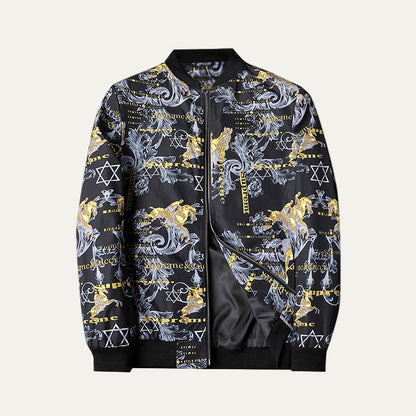 Men’s Artistic Graphic Zip Up Bomber Jacket