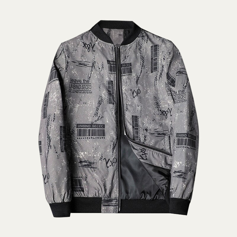 Men’s Artistic Graphic Zip Up Bomber Jacket