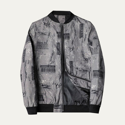 Men’s Artistic Graphic Zip Up Bomber Jacket