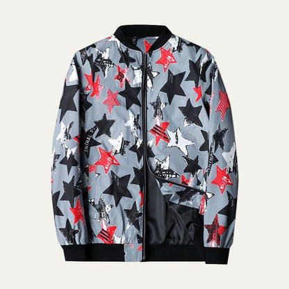 Men’s Artistic Graphic Zip Up Bomber Jacket