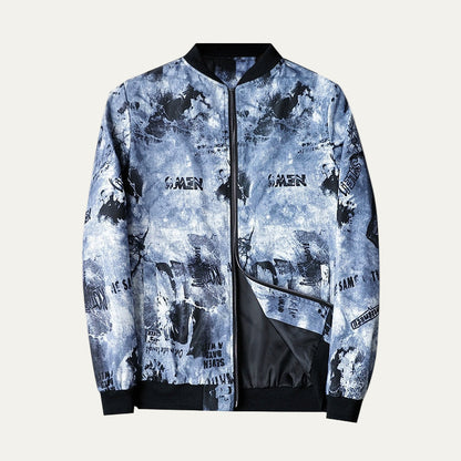 Men’s Artistic Graphic Zip Up Bomber Jacket