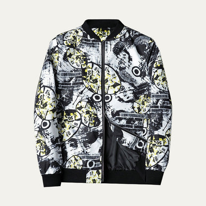 Men’s Artistic Graphic Zip Up Bomber Jacket