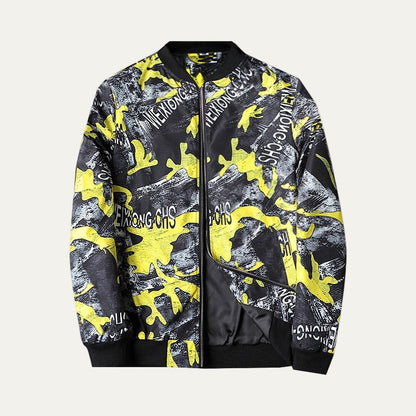Men’s Artistic Graphic Zip Up Bomber Jacket