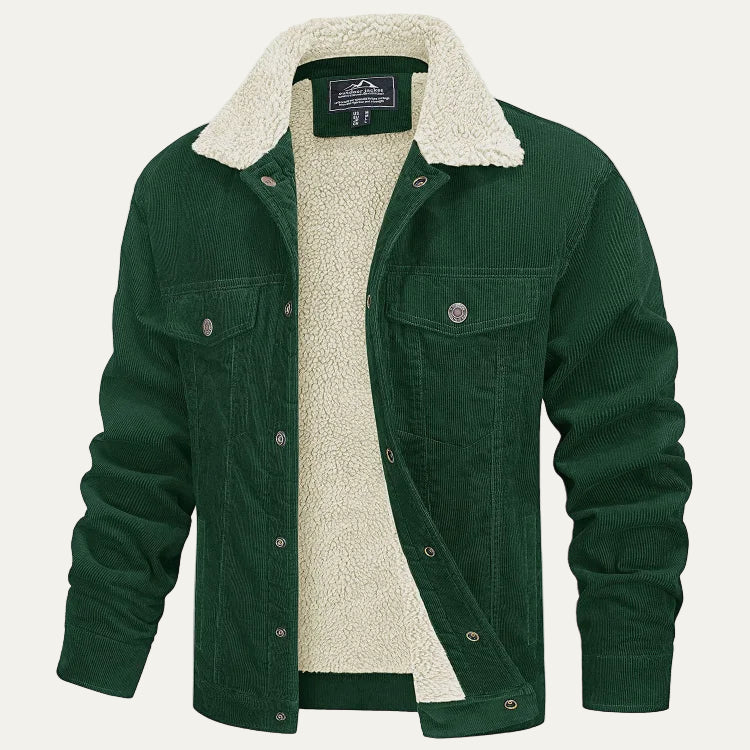 Men’s Warm Corduroy Sherpa Lined Trucker Jacket