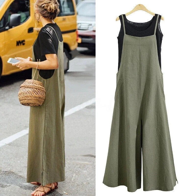 Summer Women's Sleeveless Jumpsuit with Pockets - BritishElegance