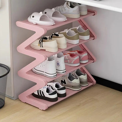 4-Tier Shoe Rack – Stackable Z-Shaped Storage for Bedroom, Entryway & Dorms