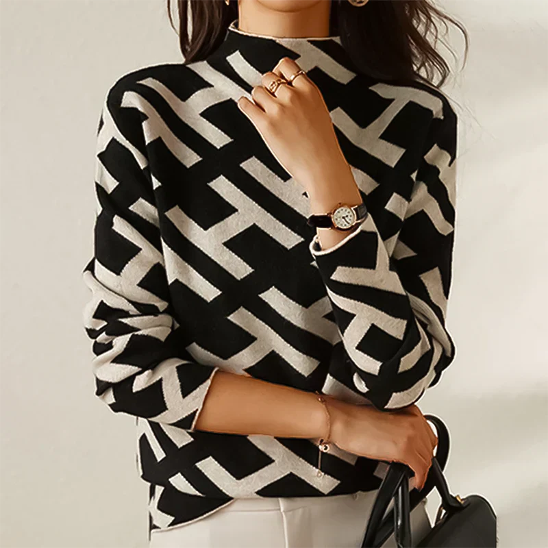 Women's Cozy Winter Geometric Sweater