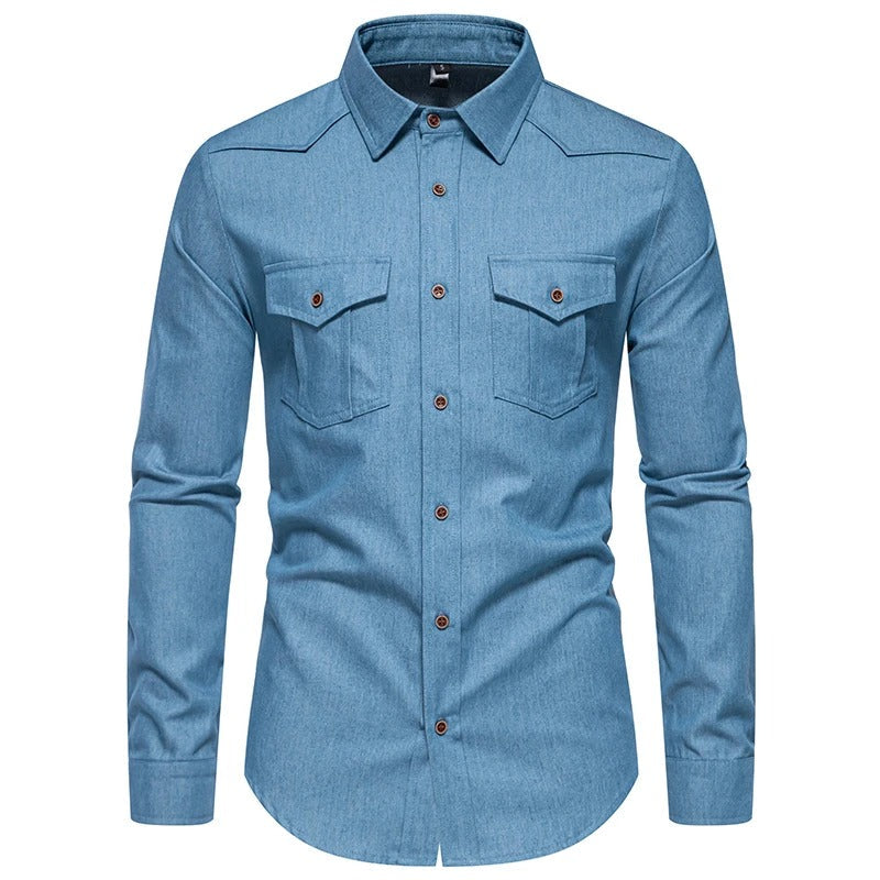 Classic Stylish Denim Shirt - BritishElegance