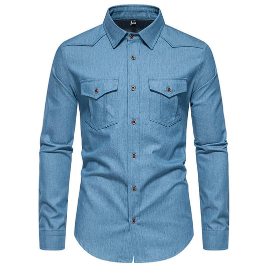 Classic Stylish Denim Shirt - BritishElegance