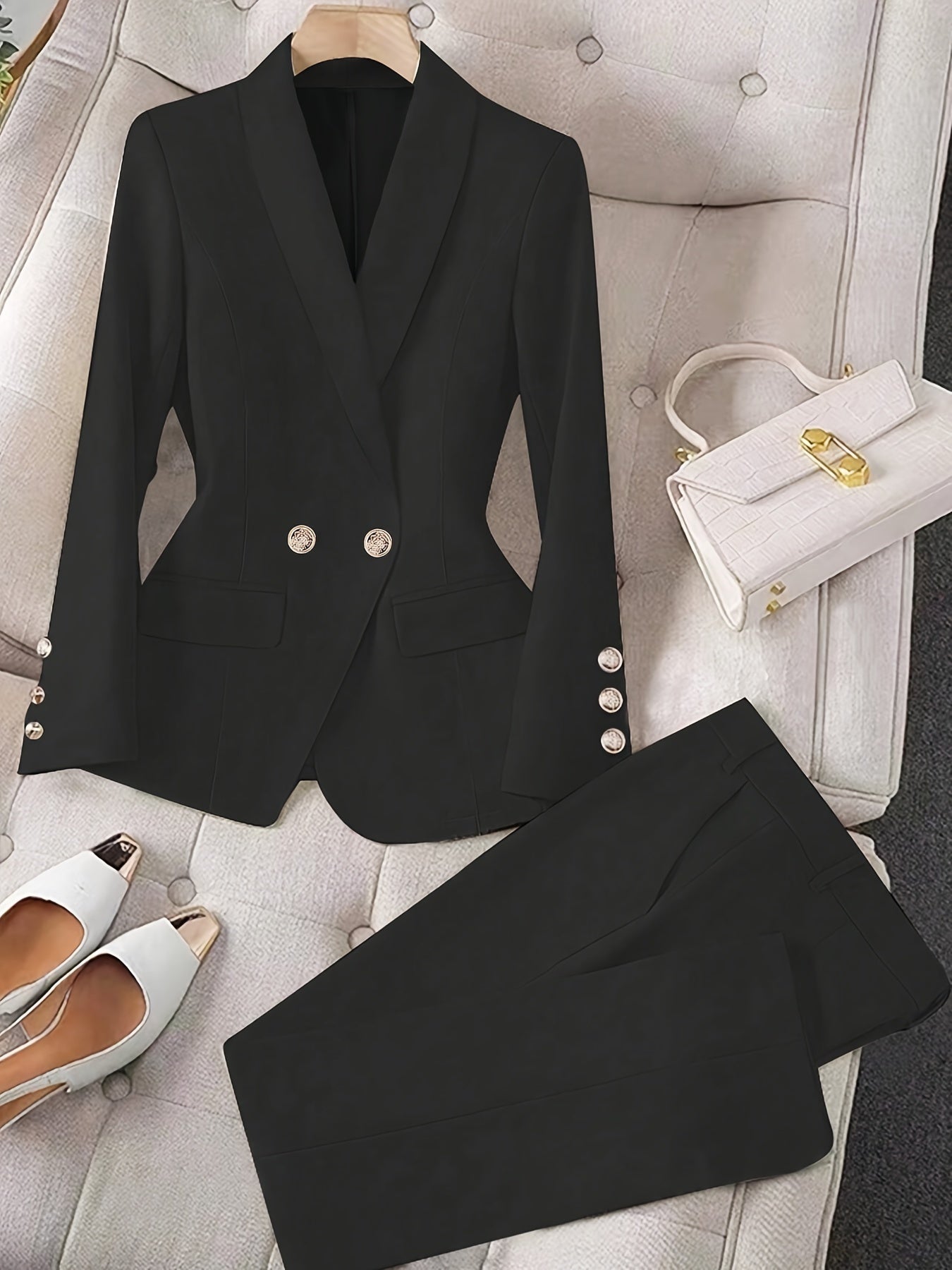 Classic Women's 2-Piece Suit Jacket Set - BritishElegance