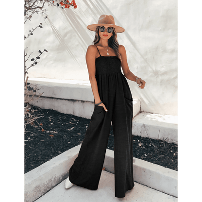 Comfortable Summer Wide Leg Jumpsuit for Women - BritishElegance