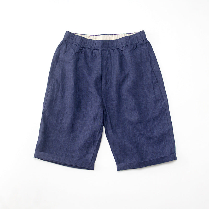 Classic Men's High Waist Linen Shorts