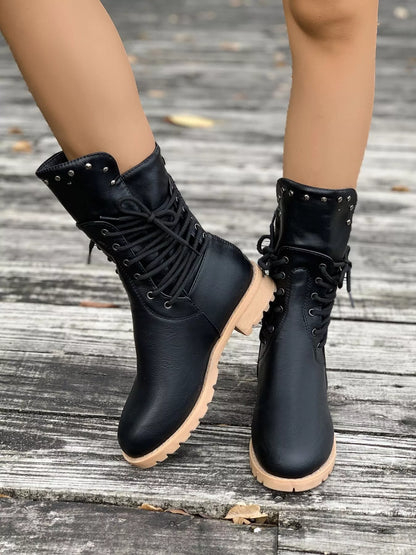 Classic Low Block Heel Ankle Boots for Women