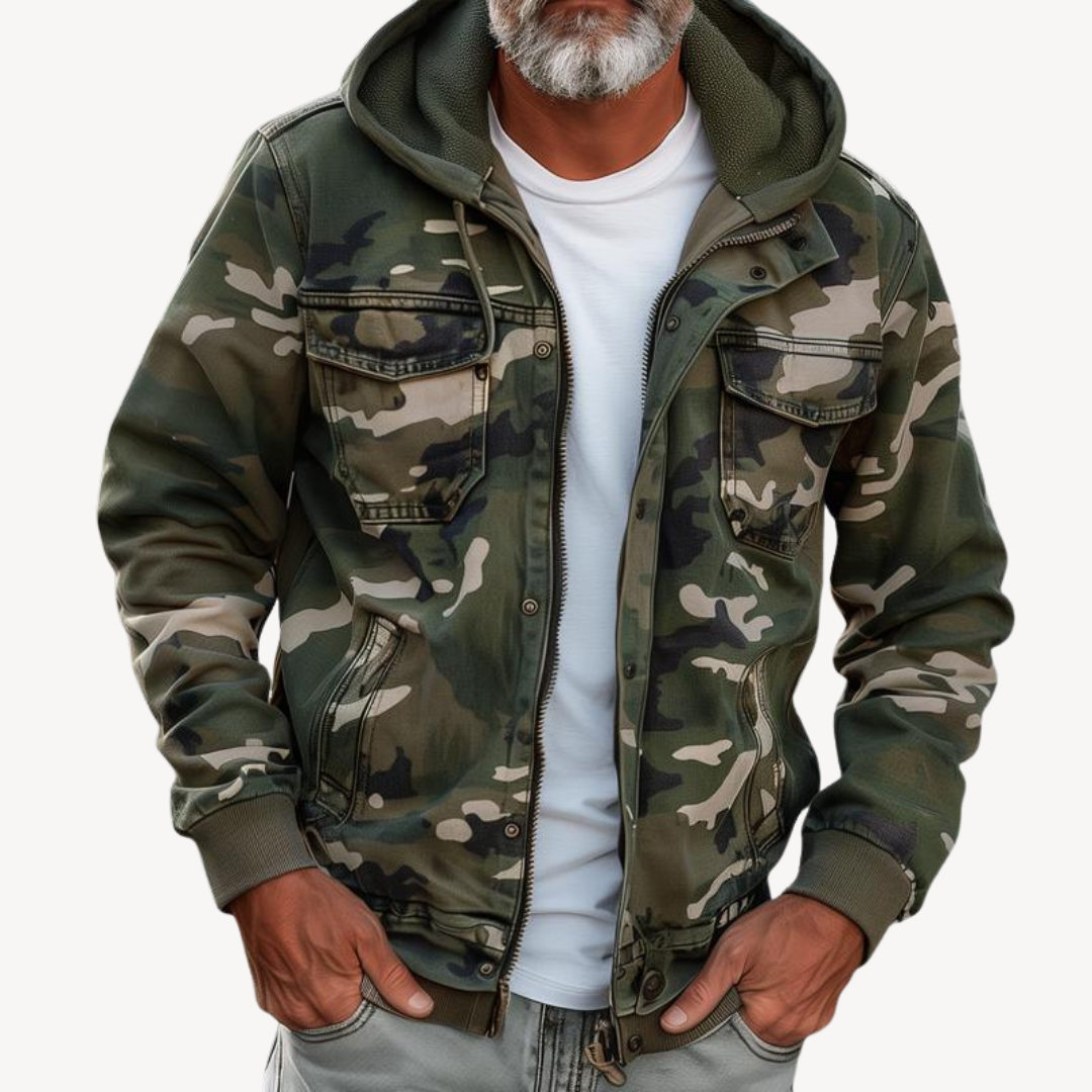 Men's Camouflage Jacket with Hoodie