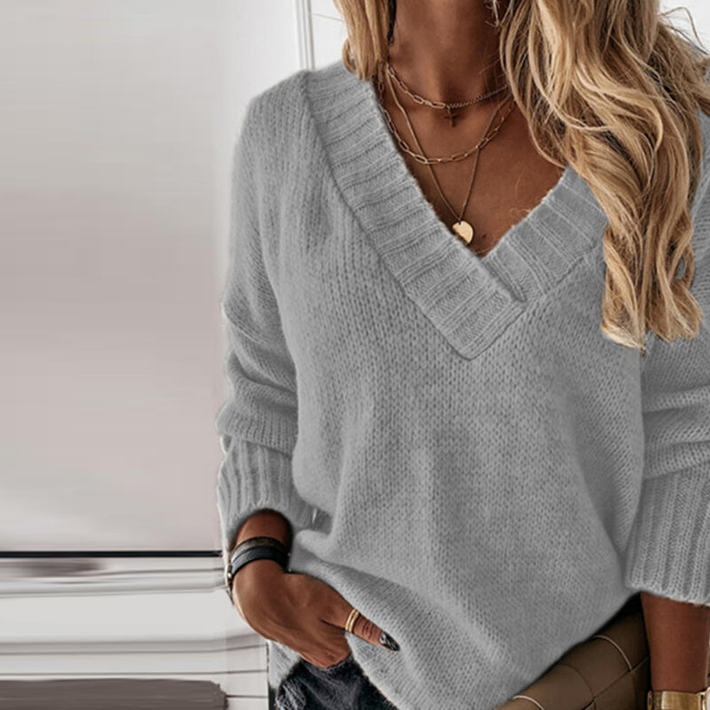 Airy V-Neck Knit Jumper - Isabelle