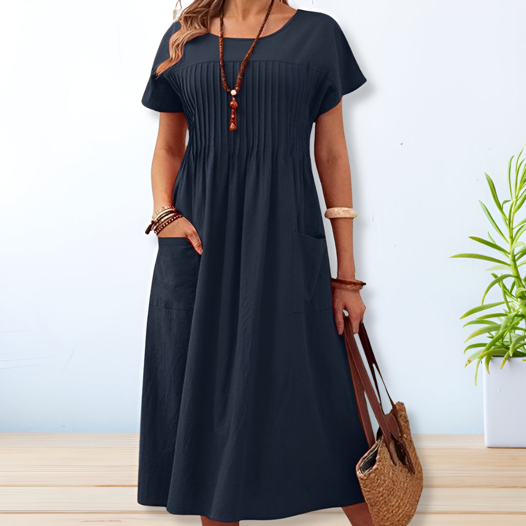 Comfy Women's Everyday Summer Dress with Pockets - BritishElegance